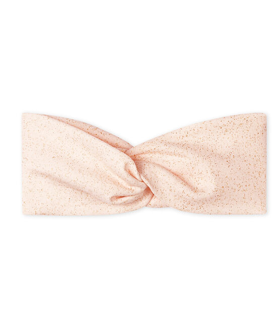 Bandeau bébé fille rose FLEUR/jaune OR