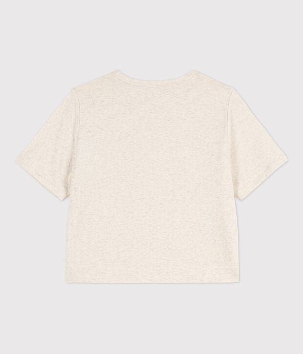 T-shirt LE BOXY en coton Femme beige chin&eacute;