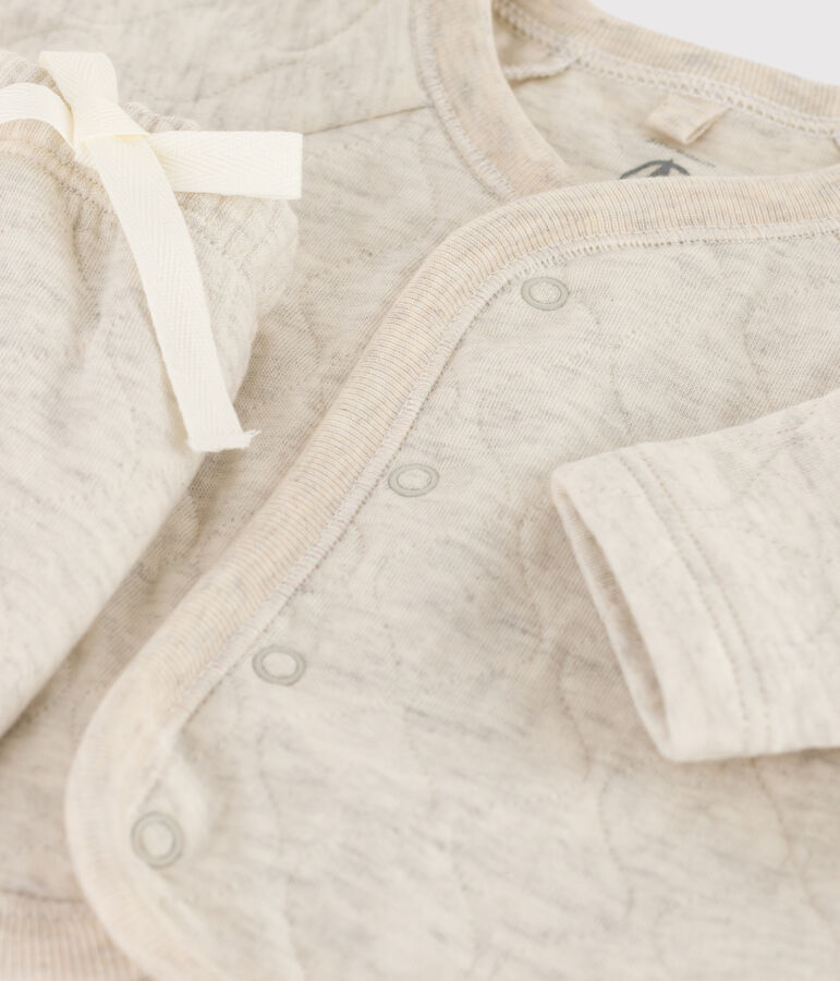 Ensemble 2 pi&egrave;ces b&eacute;b&eacute; matelass&eacute; en coton beige MONTELIMAR CHINE