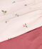 Ensemble naissance deux pièces en coton avec blouse volanté rose FLEUR/blanc MULTICO
