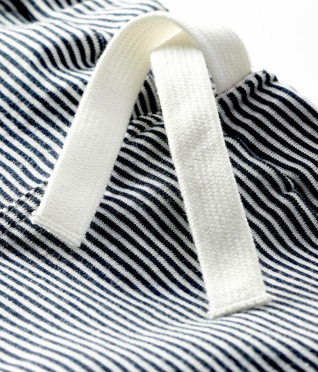 Short b&eacute;b&eacute; en maille bleu/blanc