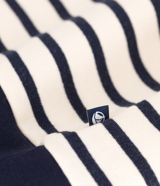 Sweatshirt col camionneur en molleton gratté femme blanc AVALANCHE/bleu SMOKING