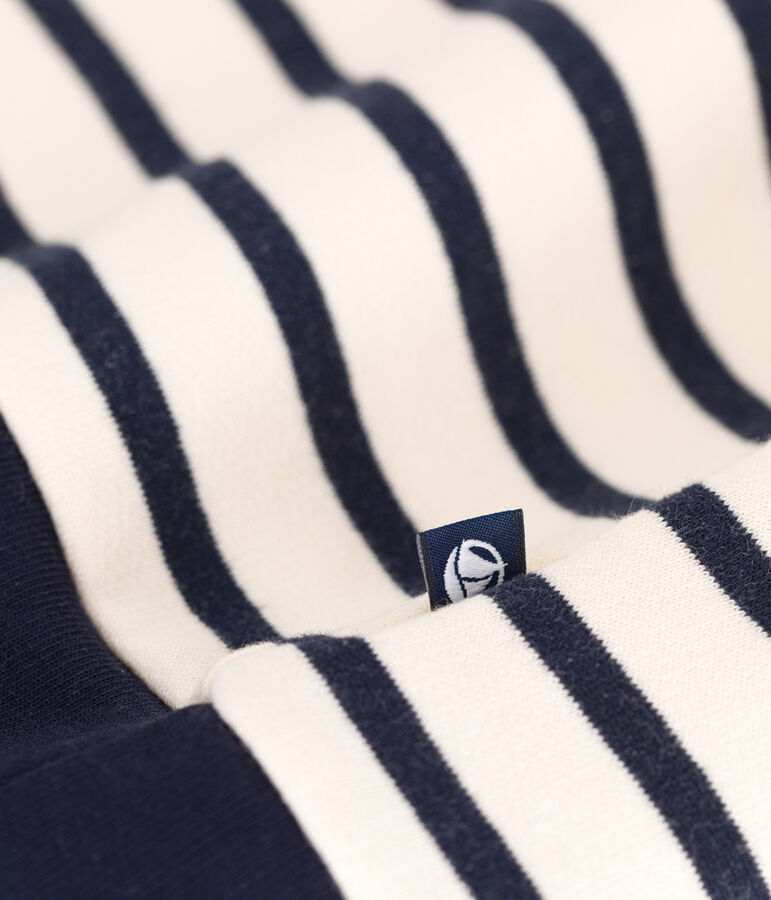 Sweatshirt col camionneur en molleton gratt&eacute; femme blanc AVALANCHE/bleu SMOKING