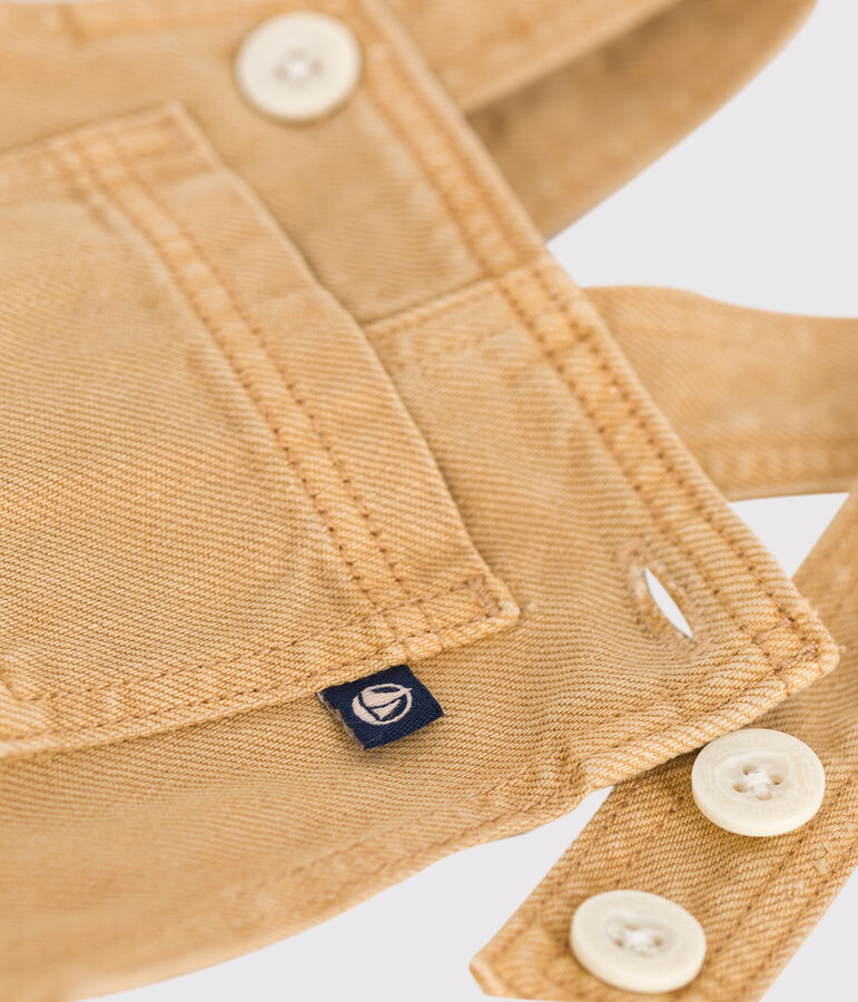 Salopette longue en denim de couleur b&eacute;b&eacute; beige TOURONE