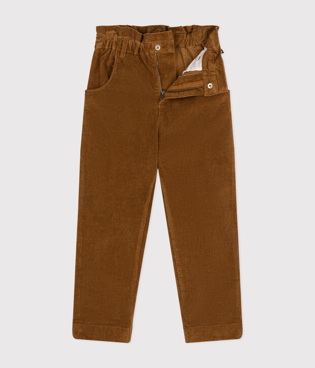 Pantalon en velours enfant fille marron