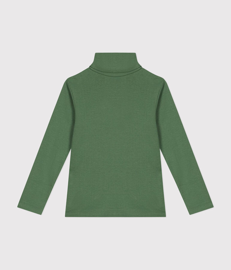 Sous-pull en coton enfant fille / gar&ccedil;on vert PALMERAIE