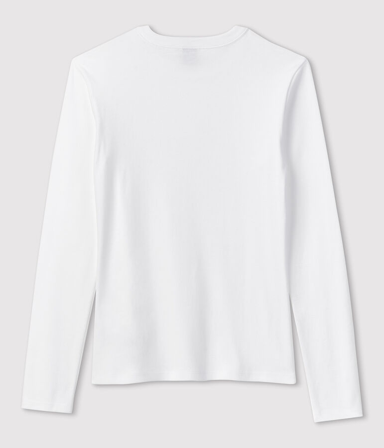 Tee-shirt L'ICONIQUE col rond en coton Femme blanc ECUME