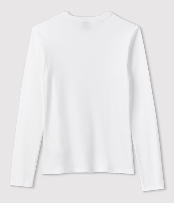 Tee-shirt L'ICONIQUE col rond en coton Femme blanc ECUME