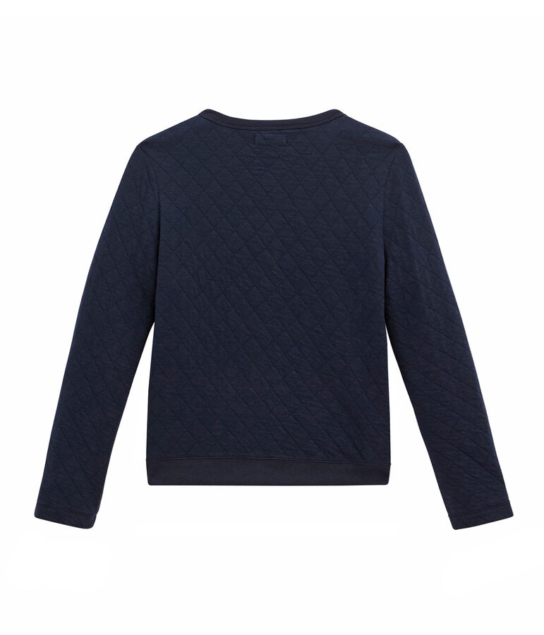 Cardigan femme matelass&eacute; bleu