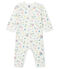 Dors bien sans pieds bébé fille en côte blanc MARSHMALLOW/blanc MULTICO