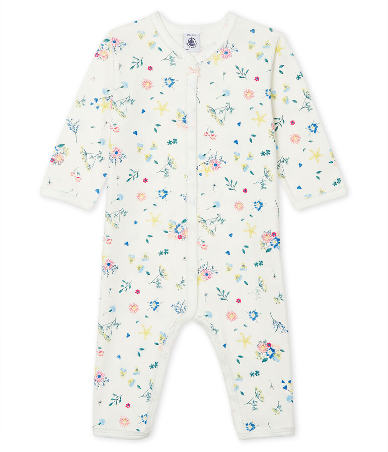 Dors bien sans pieds b&eacute;b&eacute; fille en c&ocirc;te blanc/multicouleur