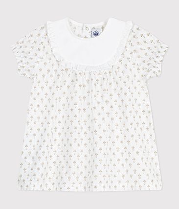 Robe manches courtes en popeline imprimée bébé