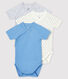 Lot de 3 bodies croisés  manches courtes bébé en coton biologique