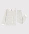 Pyjama fleurs en tubique petite fille blanc MARSHMALLOW/blanc MULTICO