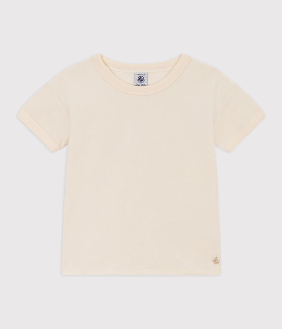 Tee-shirt en bouclette éponge enfant fille/garçon écru AVALANCHE