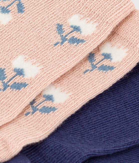 Lot de 2 paires de chaussettes fleurs en jersey de coton bébé variante 1
