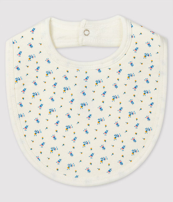 Bavoir bébé en côte blanc MARSHMALLOW/gris GRIS