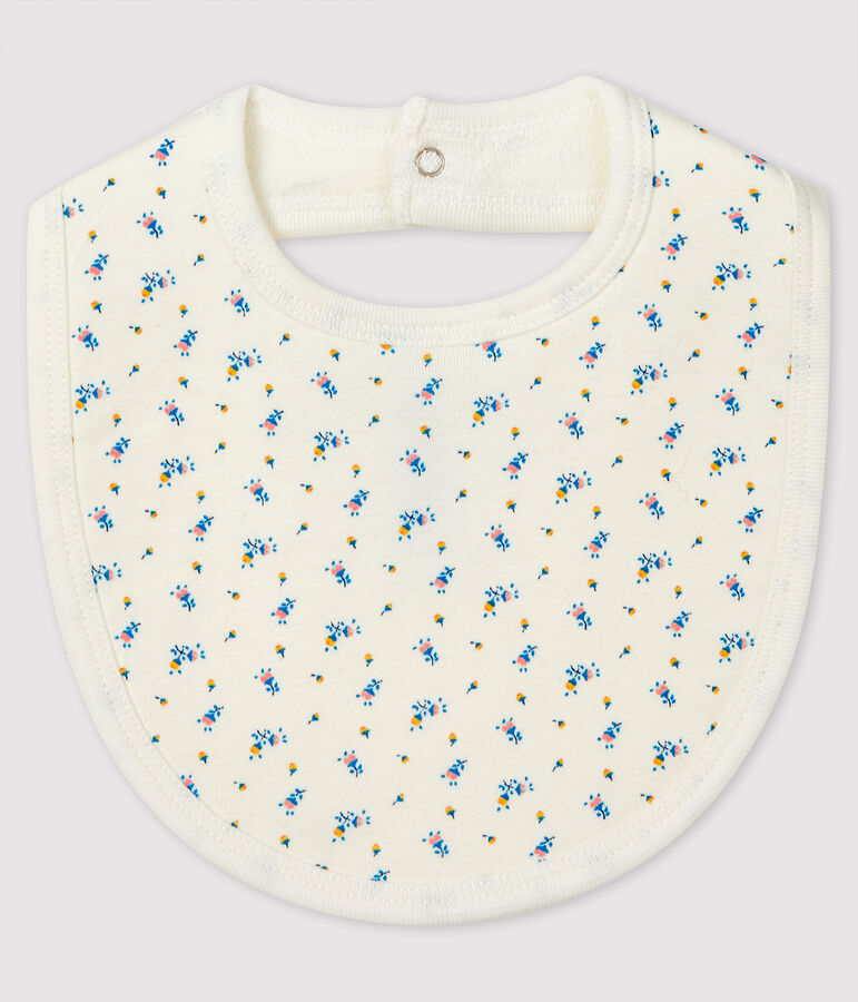 Bavoir b&eacute;b&eacute; en c&ocirc;te blanc/gris