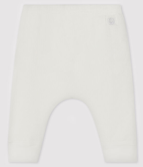 Caleçon bébé en côte 2x2 blanc MARSHMALLOW