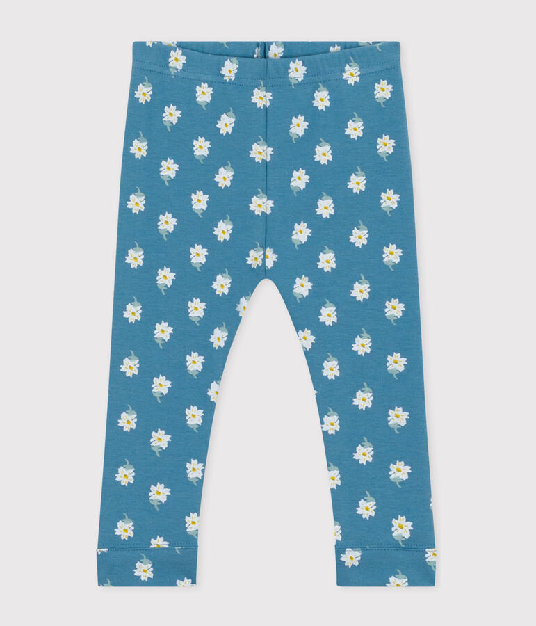 Legging en coton imprim&eacute; b&eacute;b&eacute; bleu/multicouleur