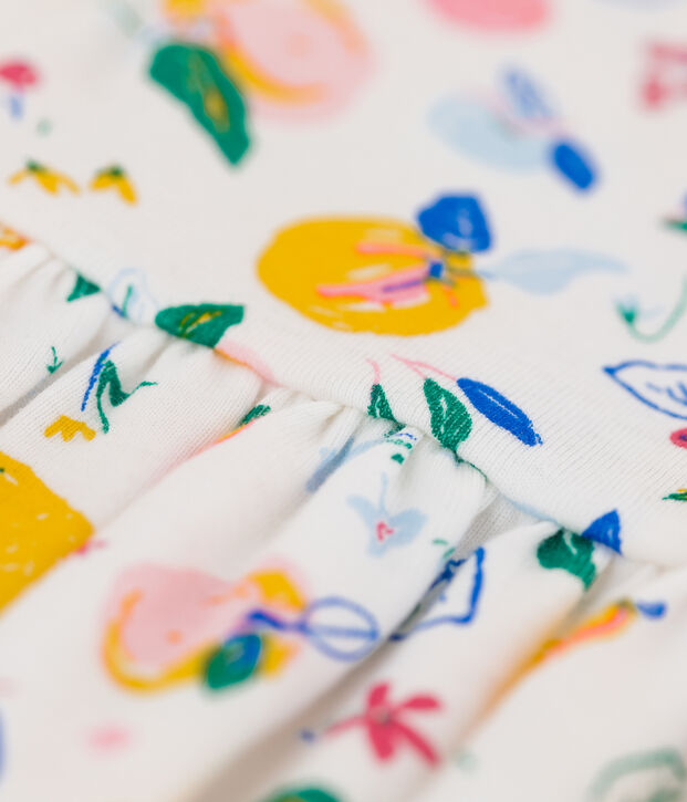 Robe en coton b&eacute;b&eacute; blanc/multicouleur