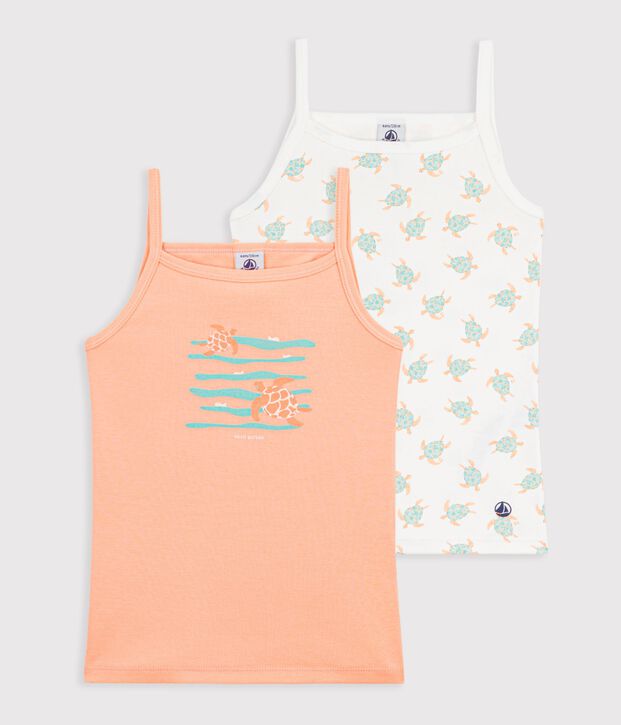 Lot de 2 chemises &agrave; bretelles en coton multicouleur