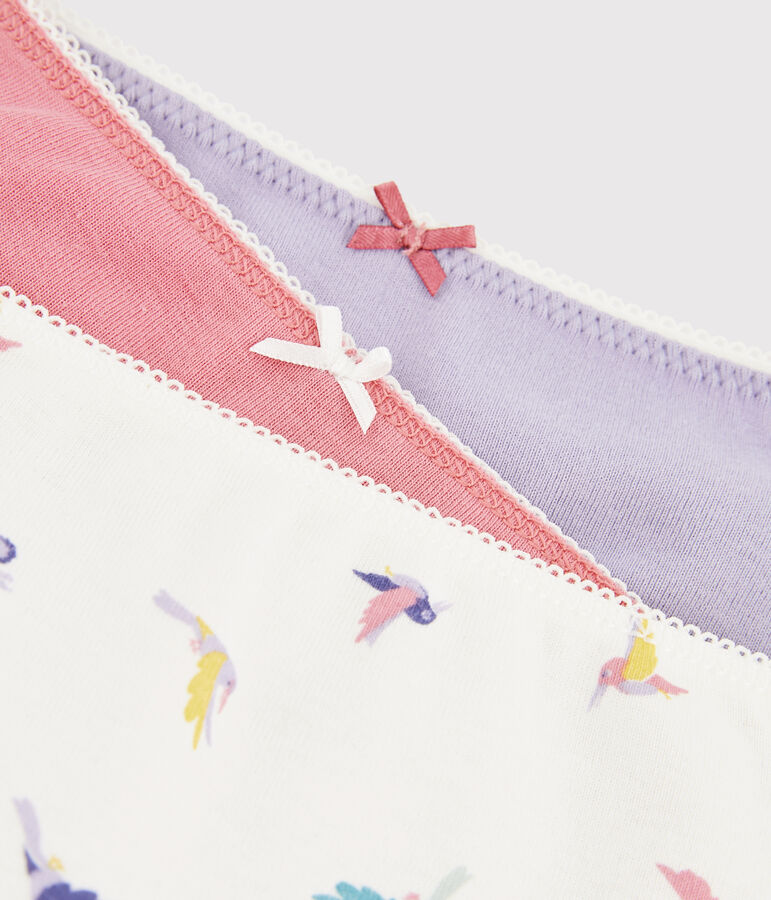 Lot de 3 shorties imprim&eacute; oiseau petite fille variante 1