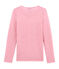 Tee shirt manches longues coton et laine pour femme rose CHEEK/blanc MARSHMALLOW
