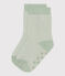 Chaussettes en coton anti dérapante bébé vert HERBIER/ MARSHMALLOW