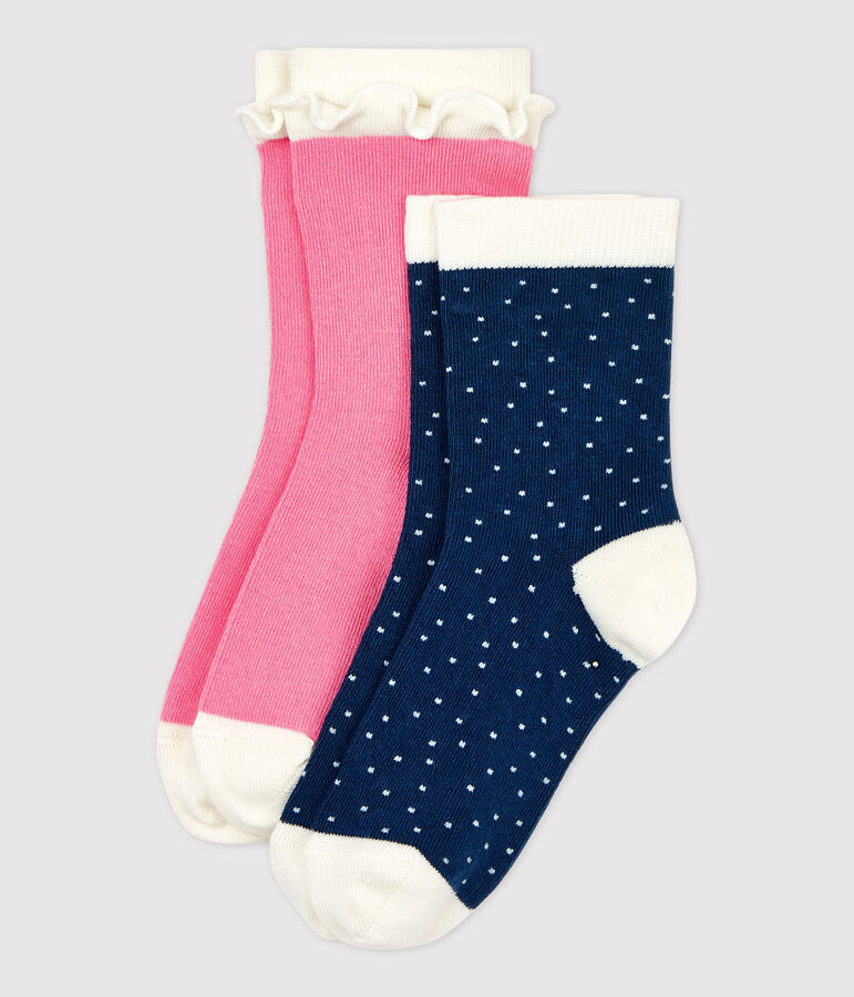 Lot de 2 paires de chaussettes enfant fille multicouleur