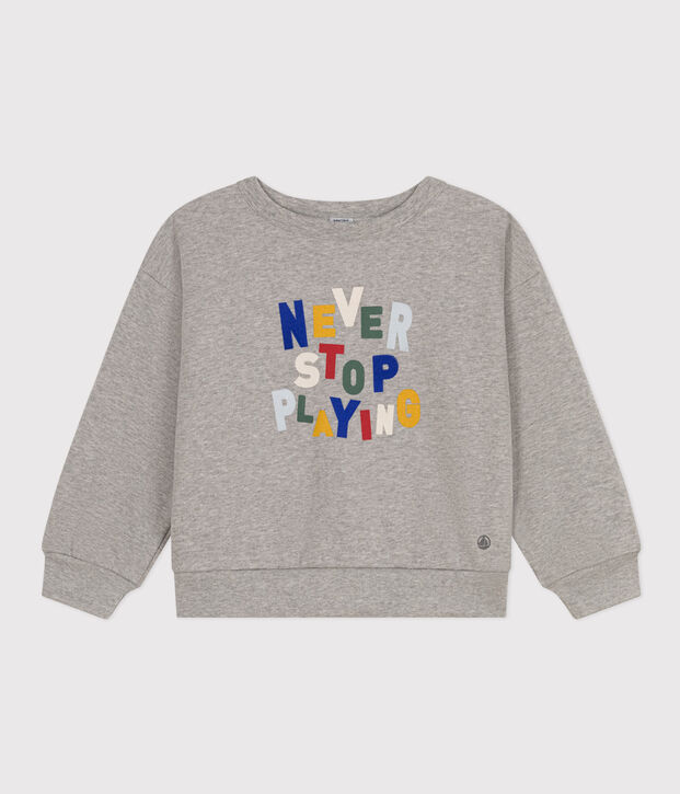 Sweatshirt en molleton enfant gar&ccedil;on gris
