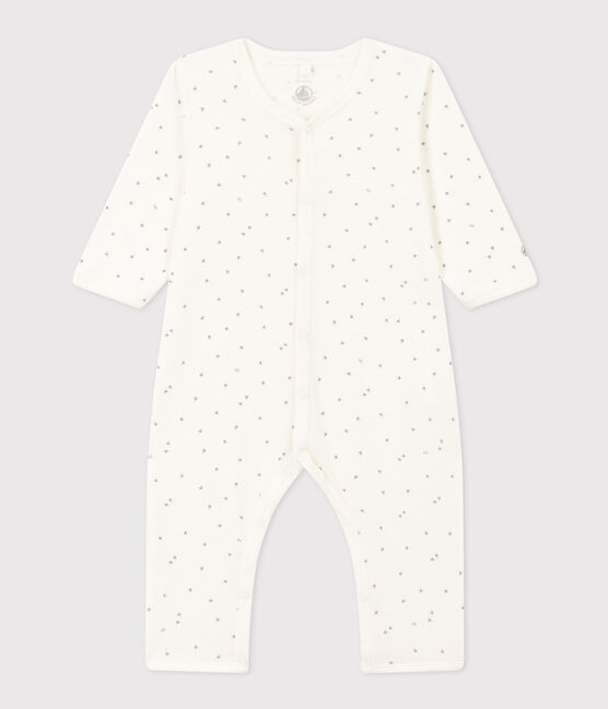 Pyjama bébé étoiles en coton sans pieds blanc MARSHMALLOW/blanc MISTIGRI