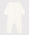 Pyjama bébé étoiles en coton sans pieds blanc MARSHMALLOW/blanc MISTIGRI