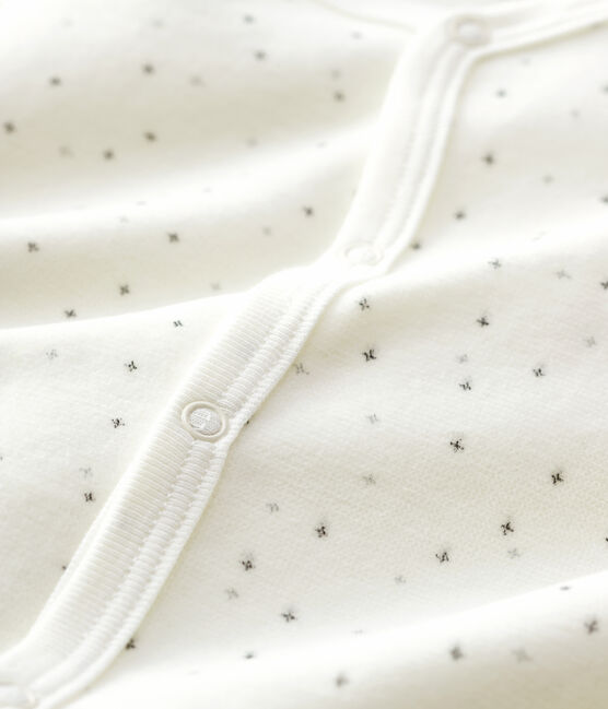 Dors-bien bébé en velours de coton biologique blanc MARSHMALLOW/blanc MULTICO