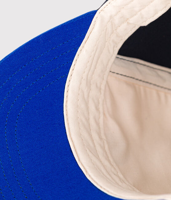 Casquette en coton bébé bleu SMOKING/blanc MULTICO