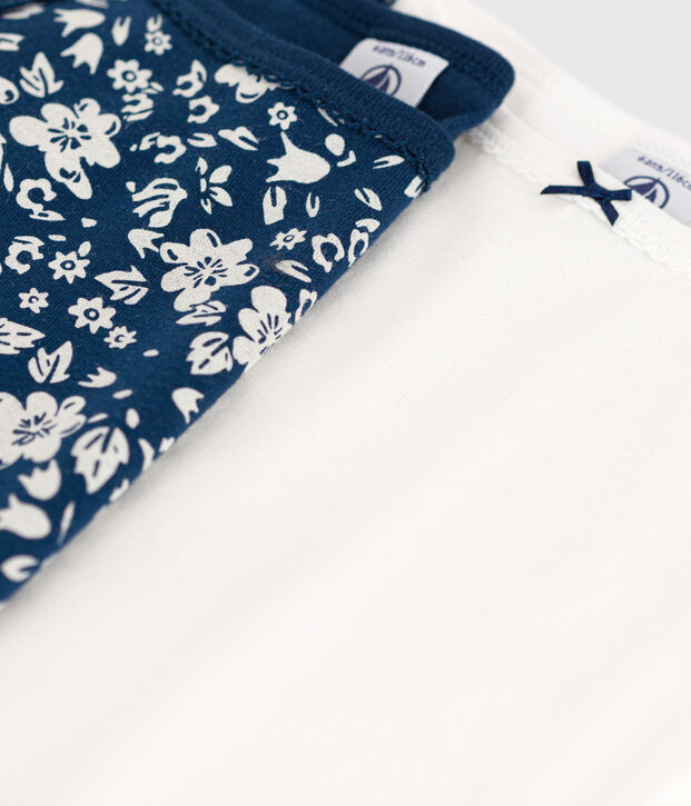 Lot de 2 chemises &agrave; bretelles fleur en coton petite fille multicouleur