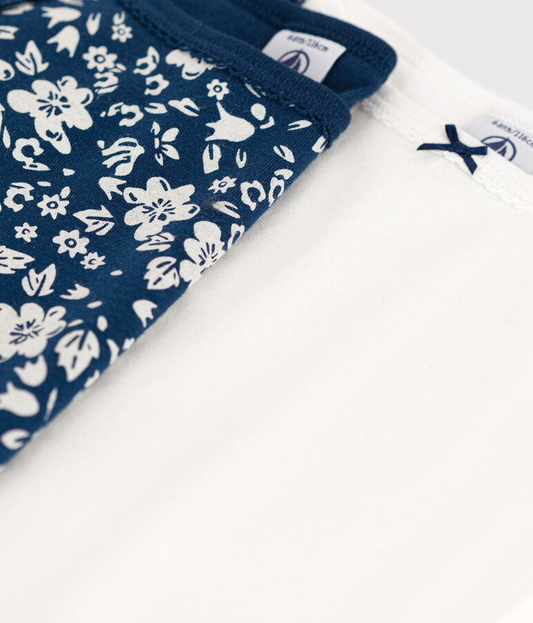 Lot de 2 chemises &agrave; bretelles fleur en coton petite fille multicouleur