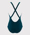 Maillot de bain 1 pièce femme croisé dos vert PINEDE