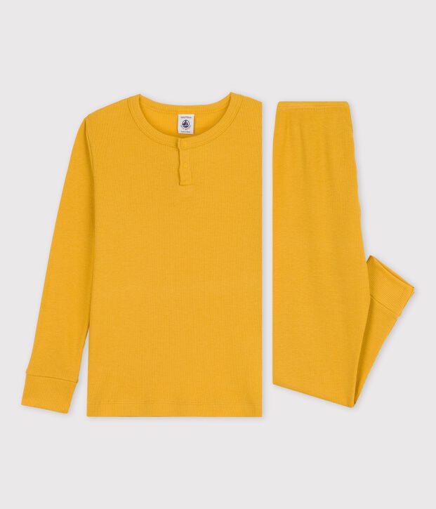 Pyjama uni en coton lyocell enfant jaune