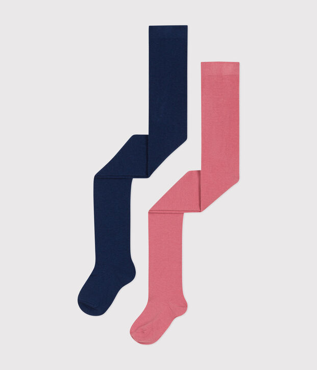 Lot de 2 paires de collants en jersey de coton enfant multicouleur