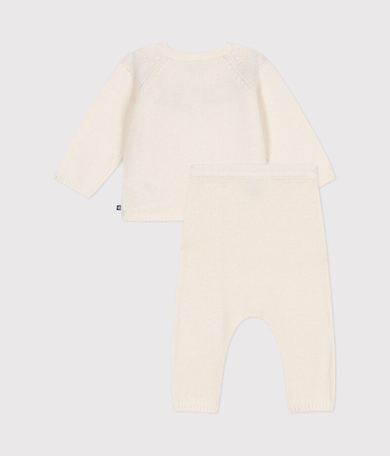 Ensemble 2 pi&egrave;ces en tricot b&eacute;b&eacute; rouge MARSHMALLOW/blanc CORRIDA