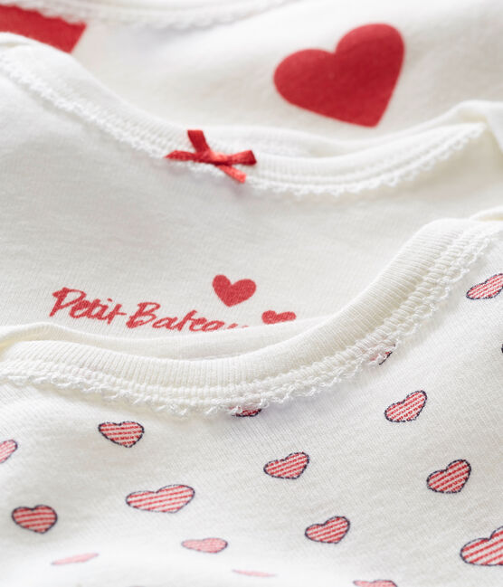 Trio de bodies manches courtes bébé fille variante 1