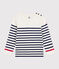 Pull enfant en laine et coton à rayures bleu MARSHMALLOW/ SOIR