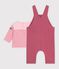 Ensemble cadeau b&eacute;b&eacute; en coton : tee-shirt et salopette multicouleur