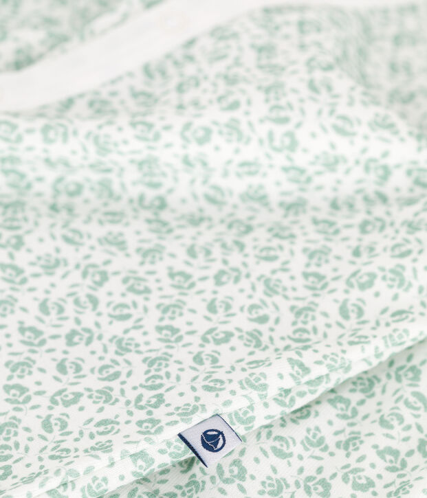 Combisac b&eacute;b&eacute; en coton &agrave; col fleuri blanc/multicouleur