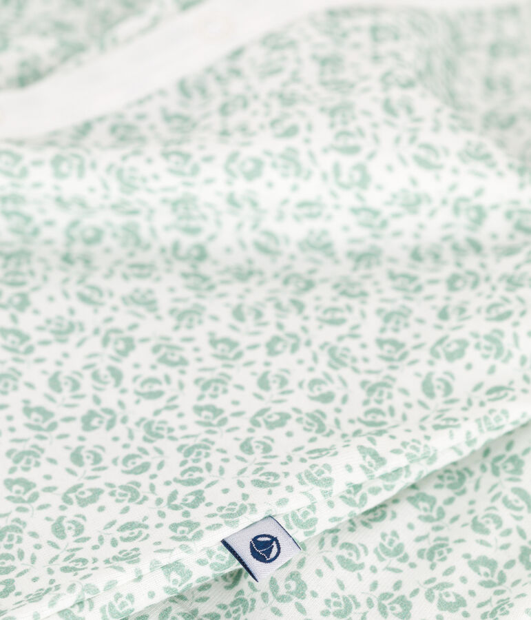 Combisac b&eacute;b&eacute; en coton &agrave; col fleuri blanc/multicouleur