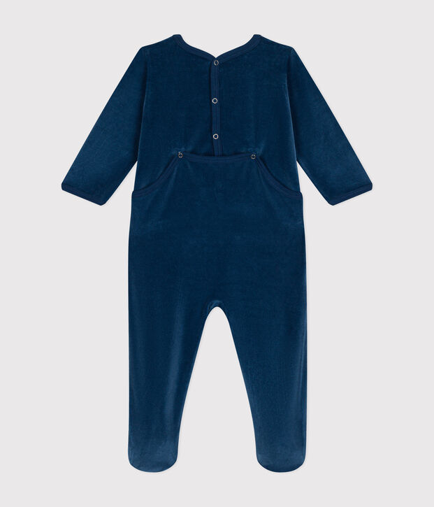 Dors bien en velours b&eacute;b&eacute; bleu