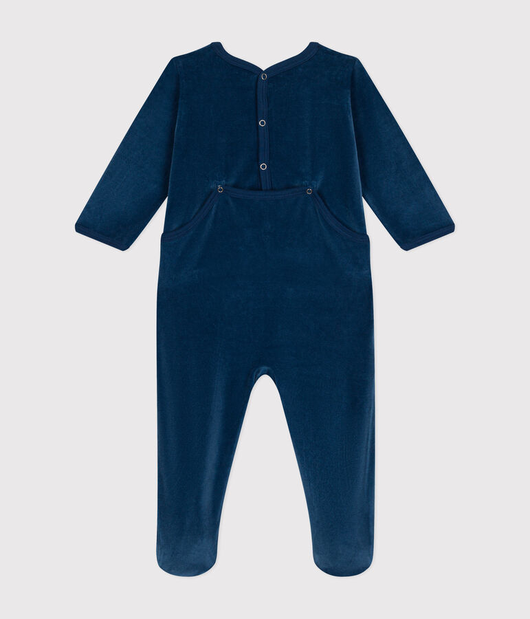 Dors bien en velours b&eacute;b&eacute; bleu INCOGNITO