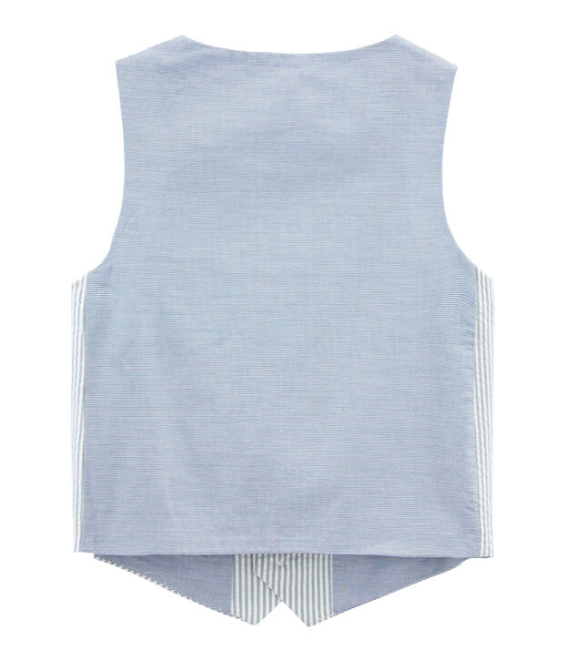 Gilet sans manche bleu/blanc