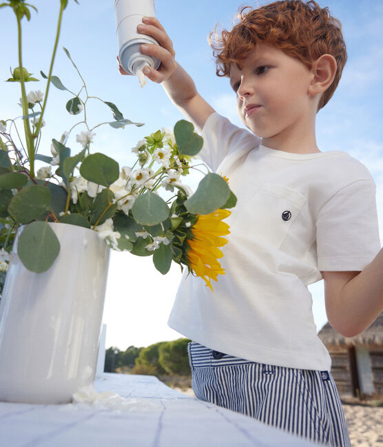 Tee-shirt manches courtes enfant garçon blanc MARSHMALLOW
